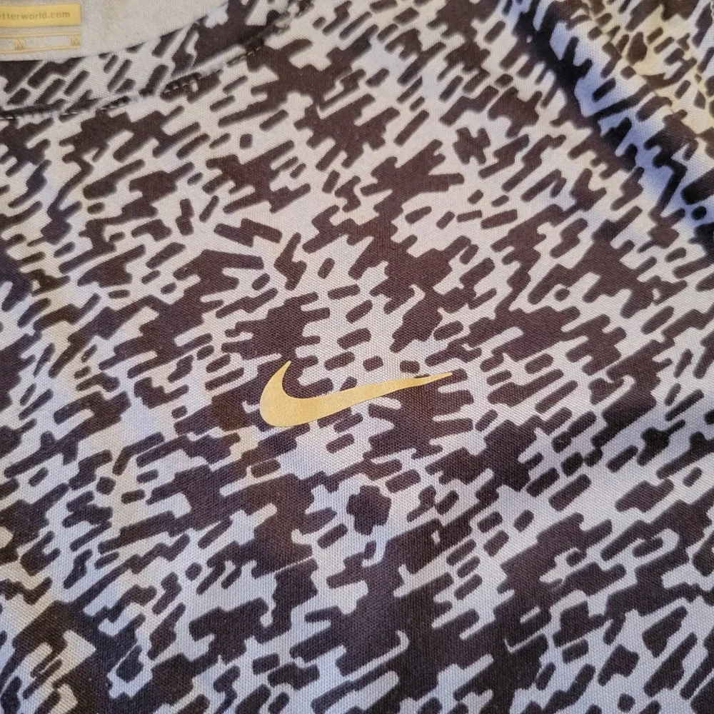 Nike M Running Top Blue Digital Animal Print Dri FIT Performance Athleisure